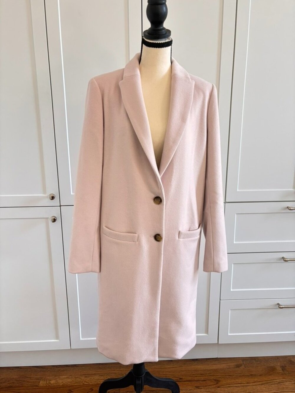 EEmerson Fry Blush Pink Wool Cashmere Maxi Coat Size 8 Made in USA Very Good